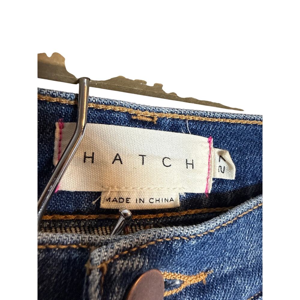 Hatch Cropped Frayed Edge Maternity Jeans Women's Sz. 27 - Picture 3 of 7
